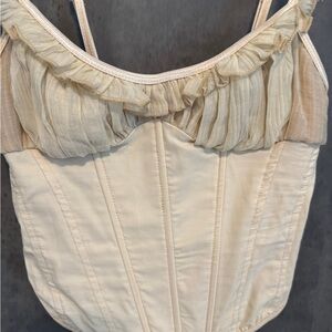 Cream Ruffled Corset Top